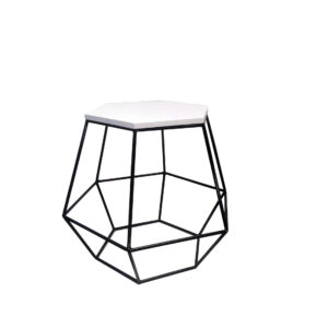 Mesa hexagonal con sobre de cedro